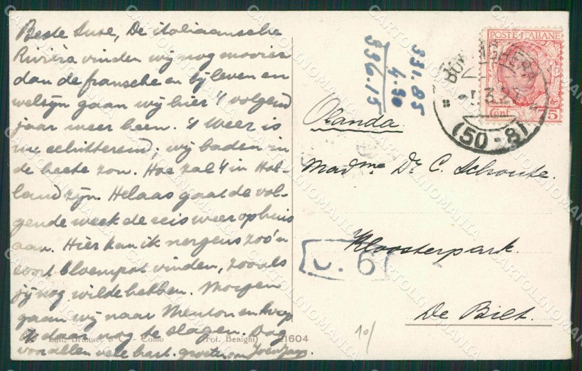 Imperia Bordighera cartolina KV4813 – retro