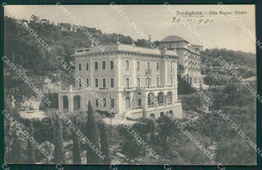 Imperia Bordighera Villa Regina Madre cartolina KV4829 – fronte