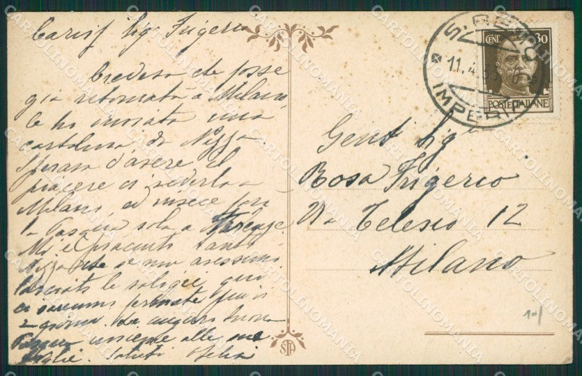 Imperia Bordighera cartolina KV4859 – retro