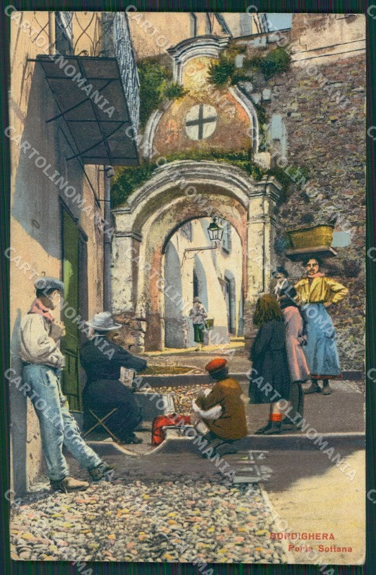 Imperia Bordighera Porta Sottana PIEGHE cartolina KV4876 – fronte