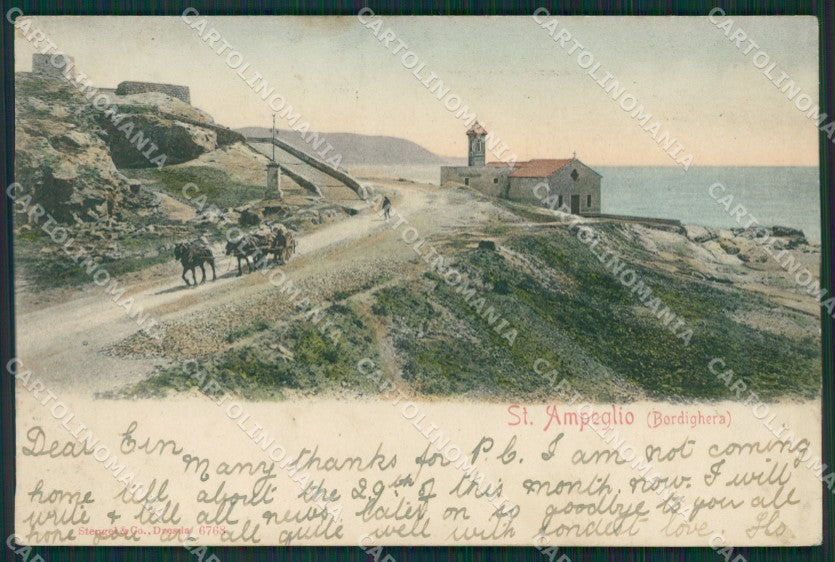 Imperia Bordighera Sant'Ampeglio cartolina KV4878 – fronte