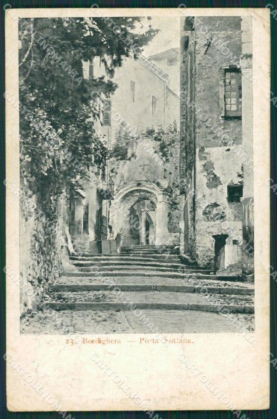 Imperia Bordighera Porta Sottana PIEGHINE cartolina KV4897 – fronte