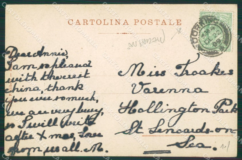 Imperia Bordighera Porta Sottana PIEGHINE cartolina KV4897 – retro