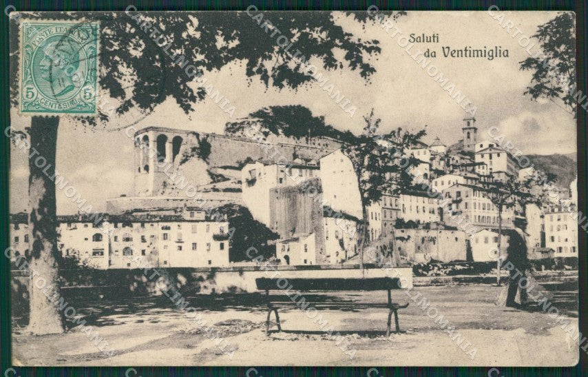 Imperia Ventimiglia PIEGA ABRASA cartolina KV4970 – fronte