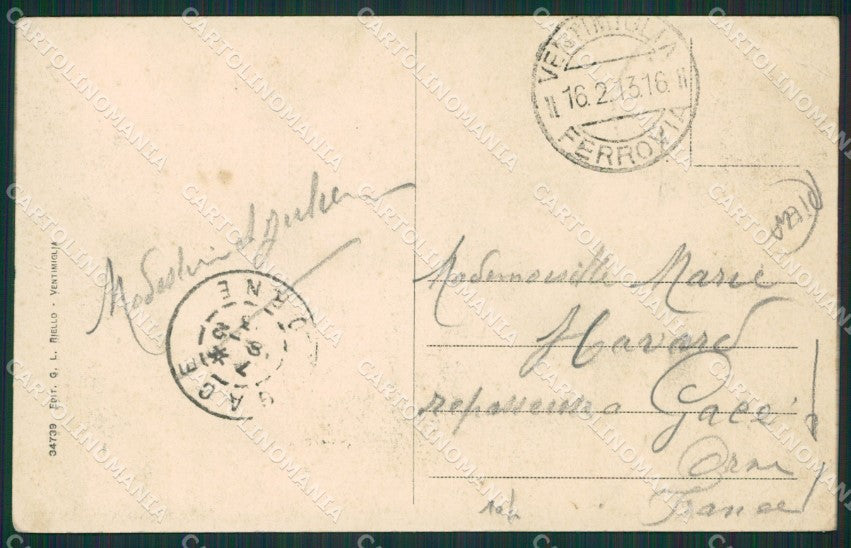 Imperia Ventimiglia PIEGA ABRASA cartolina KV4970 – retro