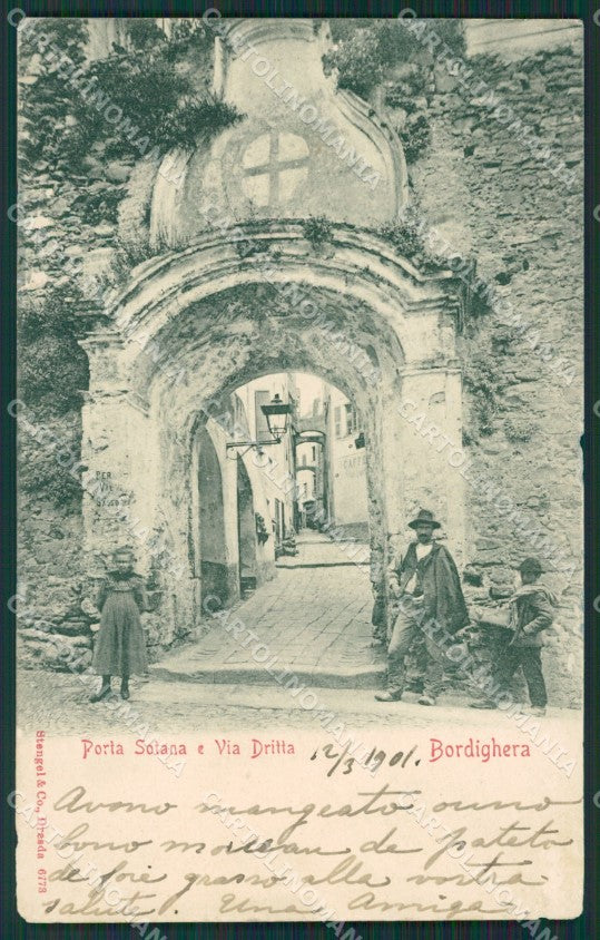 Imperia Bordighera Porta ANGOLINO SCOLLATO ABRASA STRAPPINO cartolina KV4971 – fronte