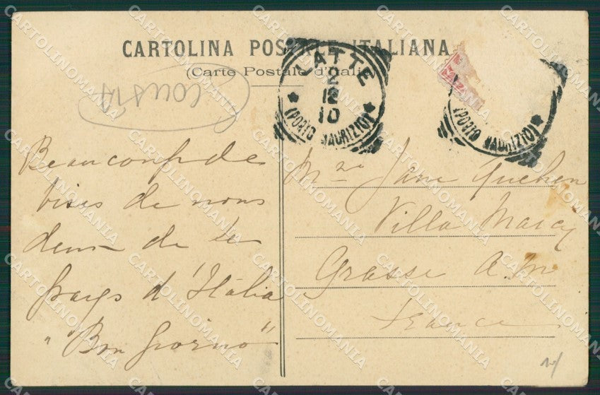 Francia Menton Mentone Frontiera SCOLLATA cartolina KV4979 – retro