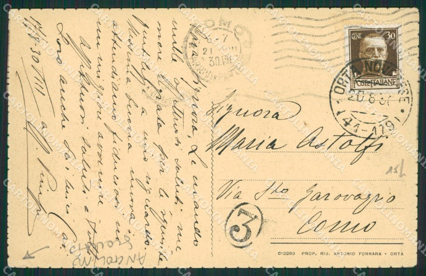 Novara Orta Imolo Vacciago ANGOLINO SCOLLATO cartolina KV5006 – retro
