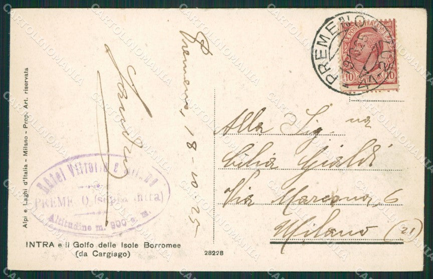 Verbania Intra Lago Maggiore cartolina KV5039 – retro