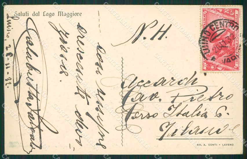 Verbania Lago Maggiore Battello cartolina KV5043 – retro