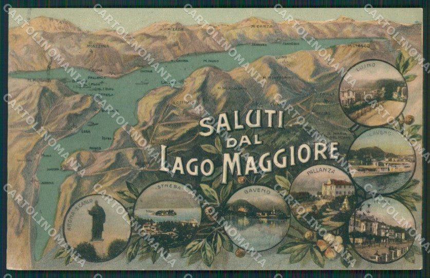 Verbania Lago Maggiore Saluti da Mappa cartolina KV5052 – fronte