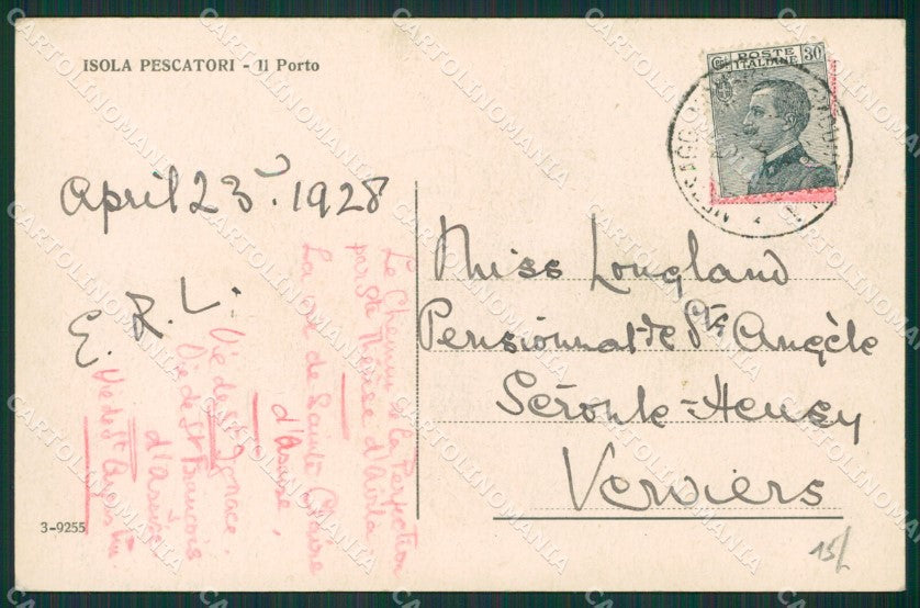 Verbania Stresa Isola Pescatori Lago Maggiore cartolina KV5066 – retro
