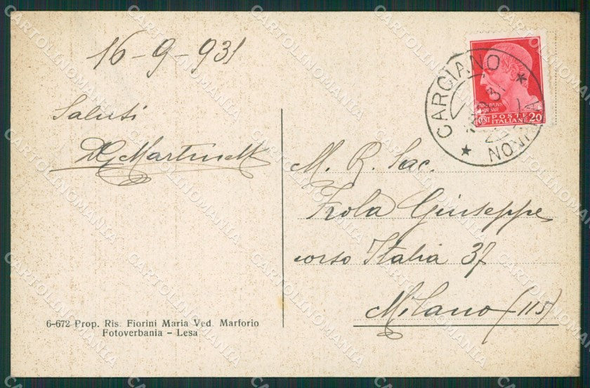 Verbania Stresa Carciano Lago Maggiore cartolina KV5109 – retro