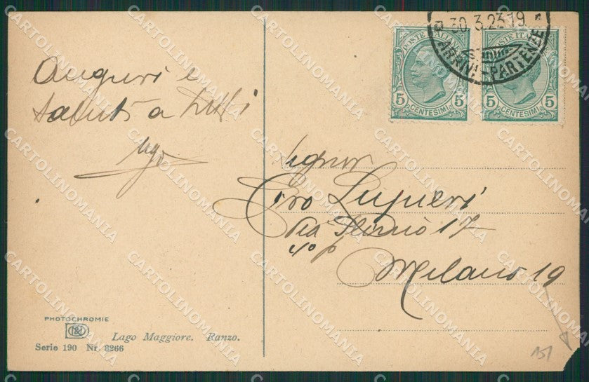 Verbania Lago Maggiore Ranzo ANGOLINO STRAPPATO cartolina KV5125 – retro