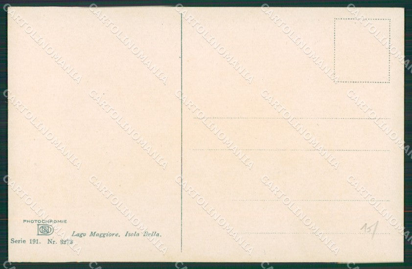 Verbania Stresa Isola Bella Lago Maggiore cartolina KV5135 – retro
