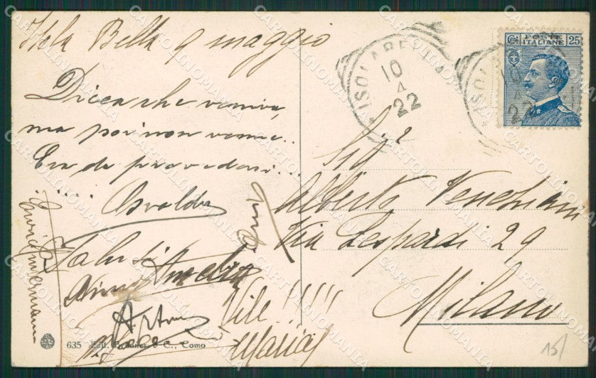 Verbania Stresa Isola Bella Lago Maggiore cartolina KV5137 – retro