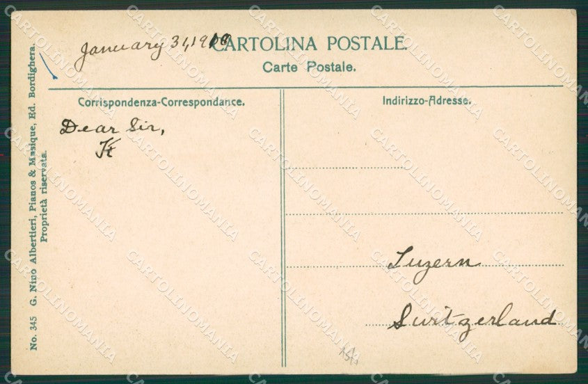 Imperia Bordighera cartolina KV5165 – retro