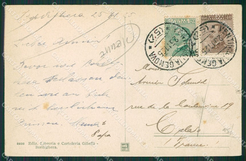 Imperia Bordighera PIEGHE STRAPPO cartolina KV5175 – retro