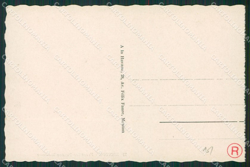 Francia Menton Mentone Frontiera cartolina KV5241 – retro