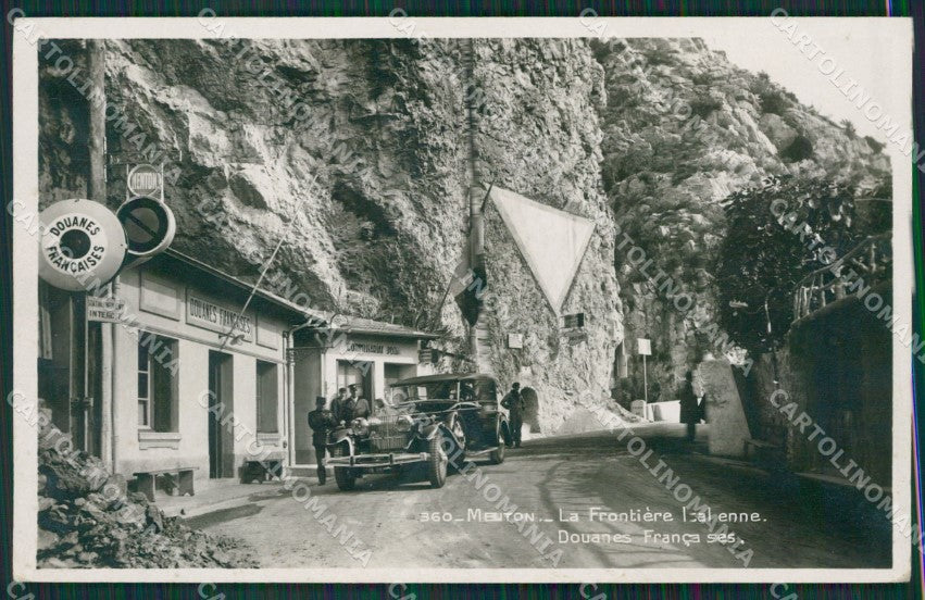 Francia Menton Mentone Frontiera Auto Foto cartolina KV5258 – fronte