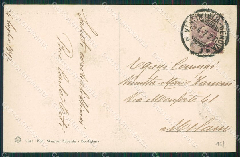 Imperia Bordighera cartolina KV5262 – retro