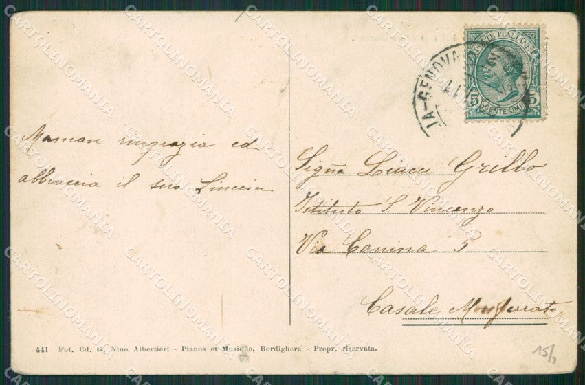 Imperia Bordighera FORO PIEGHINE cartolina KV5264 – retro