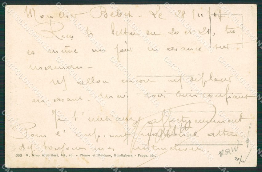Imperia Bordighera PIEGA cartolina KV5265 – retro