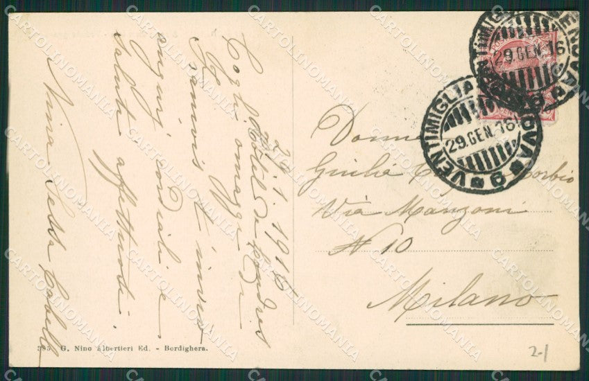 Imperia Bordighera cartolina KV5331 – retro