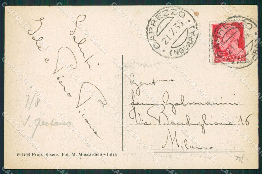 Verbania Caprezzo cartolina KV5363 – retro