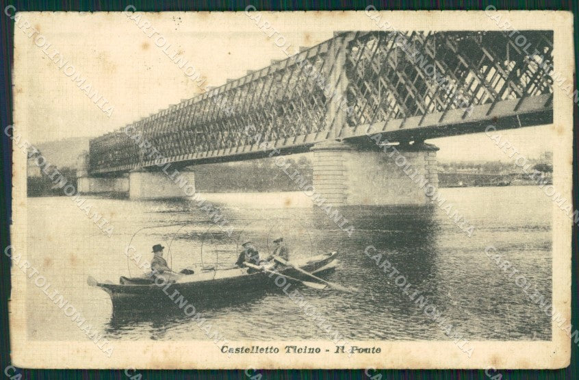 Novara Castelletto Ticino Ponte MACCHIE PIEGA cartolina KV5373 – fronte