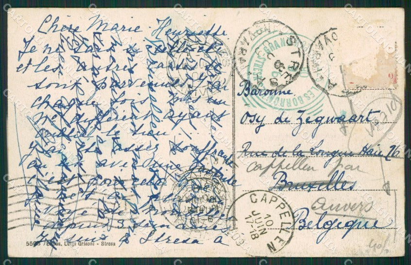 Verbania Stresa Isola Bella Savoia PIEGA cartolina KV5396 – retro