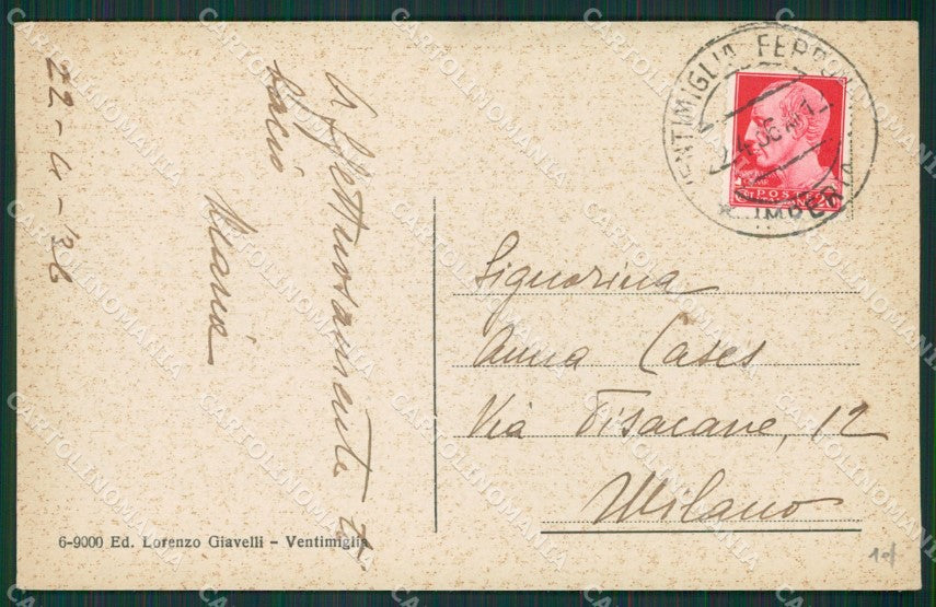 Imperia Ventimiglia cartolina KV5433 – retro