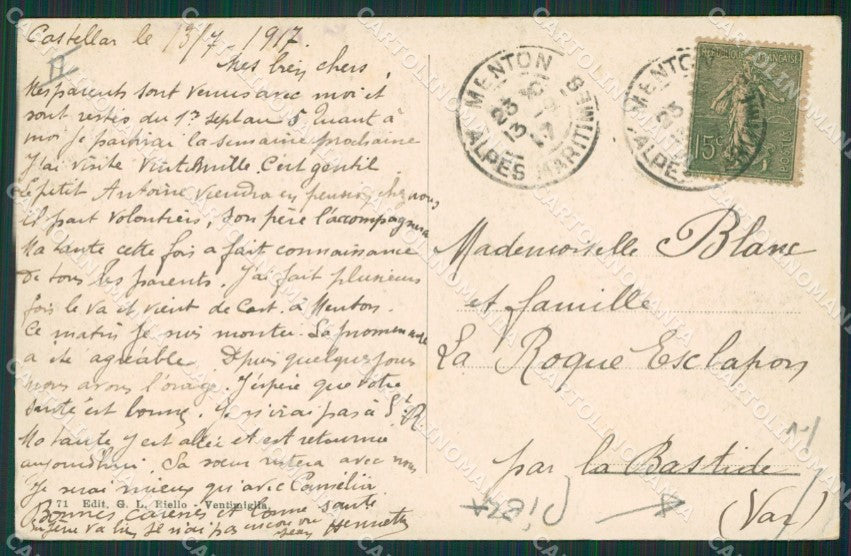 Imperia Ventimiglia PIEGA cartolina KV5438 – retro
