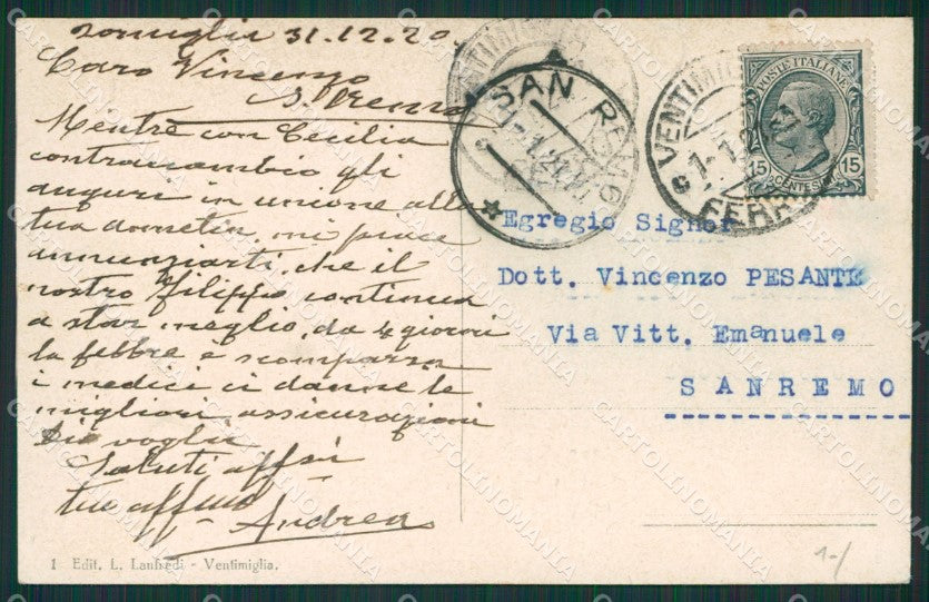 Imperia Ventimiglia cartolina KV5574 – retro