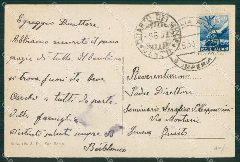 Imperia Ventimiglia cartolina KV5581 – retro