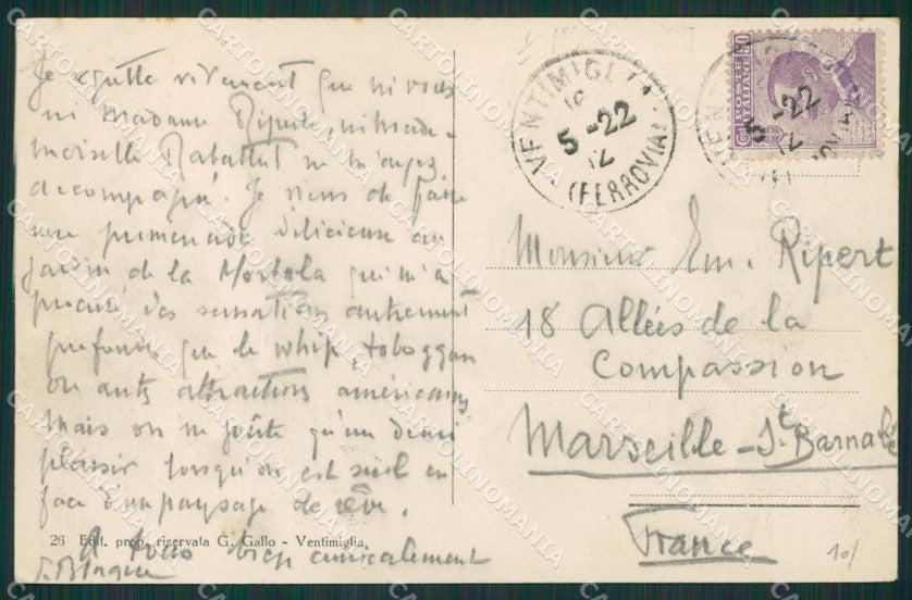 Imperia Ventimiglia cartolina KV5588 – retro