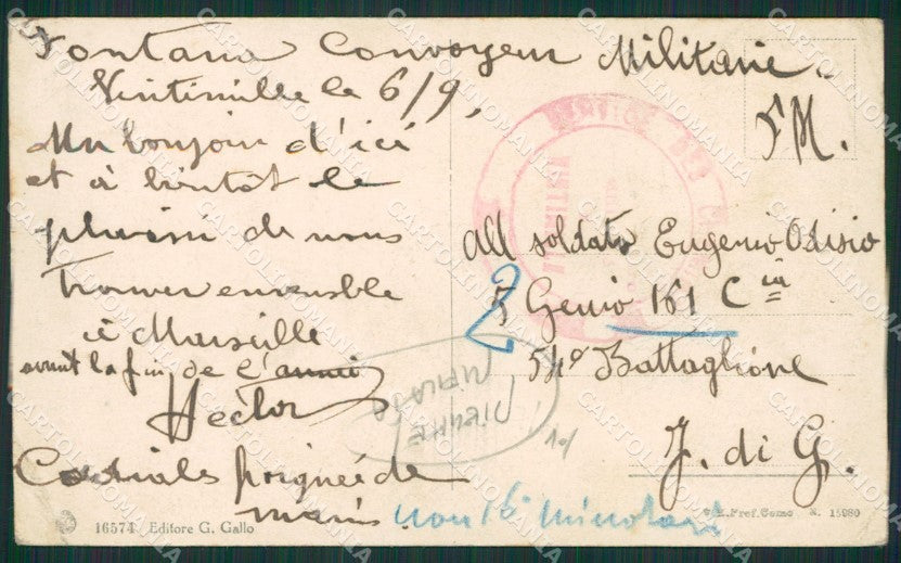 Imperia Ventimiglia PIEGHE RIFILATA cartolina KV5589 – retro
