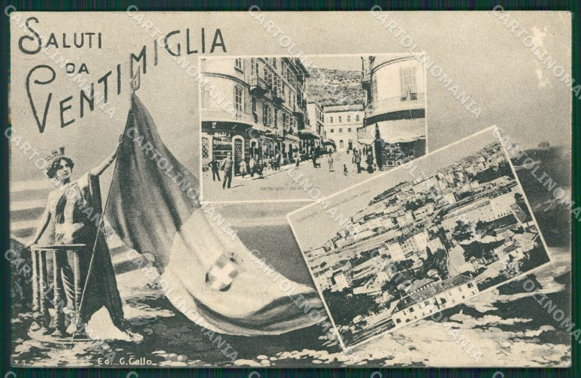 Imperia Ventimiglia Saluti da ABRASA PIEGHINE cartolina KV5632 – fronte