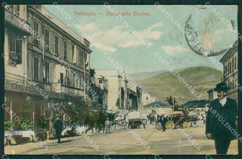 Imperia Ventimiglia Carrozze ABRASA PIEGHINE cartolina KV5638 – fronte