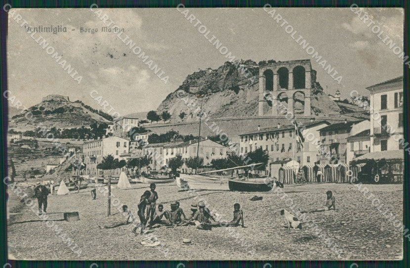 Imperia Ventimiglia Borgo Marina PIEGA cartolina KV5657 – fronte