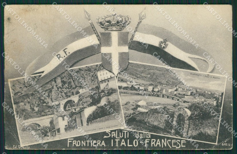 Imperia Ventimiglia Frontiera Saluti da PIEGHINE cartolina KV5676 – fronte