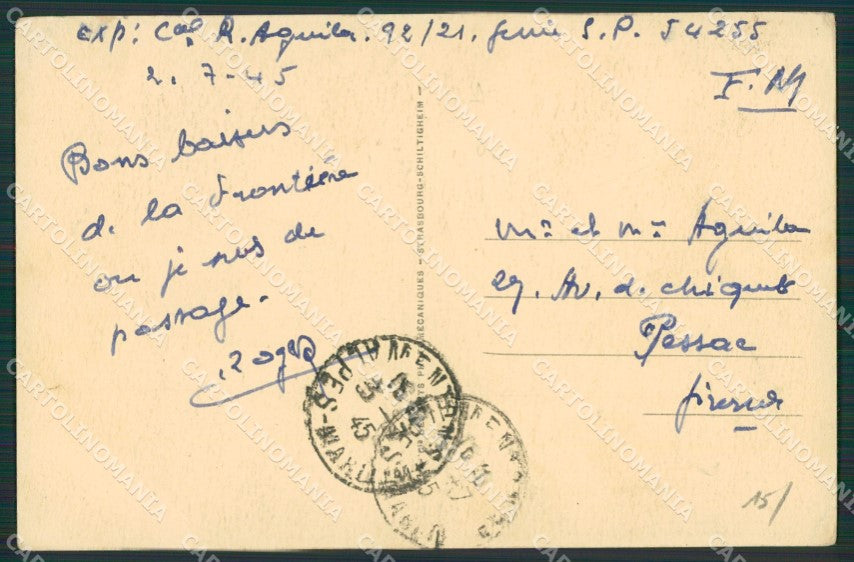 Francia Menton Mentone Frontiera cartolina KV5680 – retro