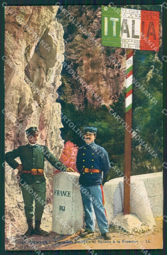 Francia Menton Mentone Frontiera cartolina KV5687 – fronte
