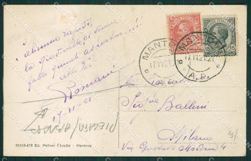 Mantova Città PIEGATA ABRASA cartolina KV5720 – retro