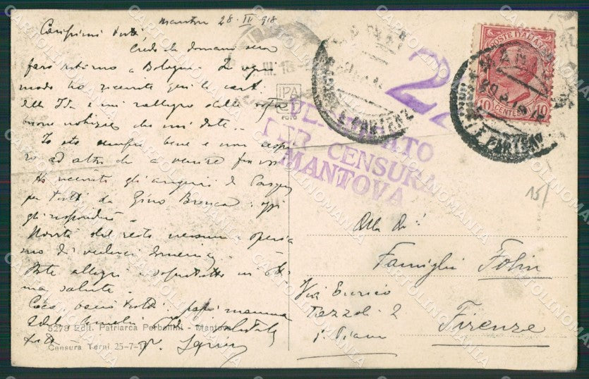 Mantova Città cartolina KV5733 – retro