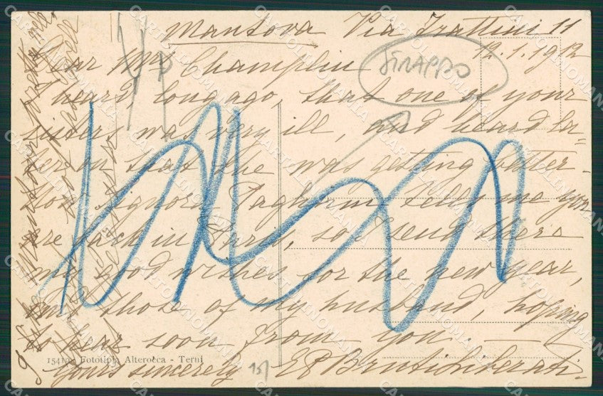 Mantova Città STRAPPO cartolina KV5738 – retro