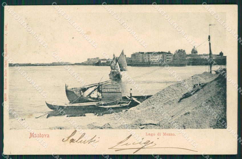 Mantova Lago di Mezzo cartolina KV5740 – fronte