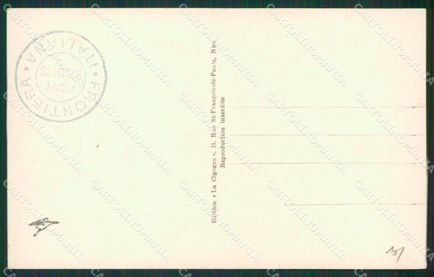 Francia Menton Mentone Frontiera Foto cartolina KV5847 – retro