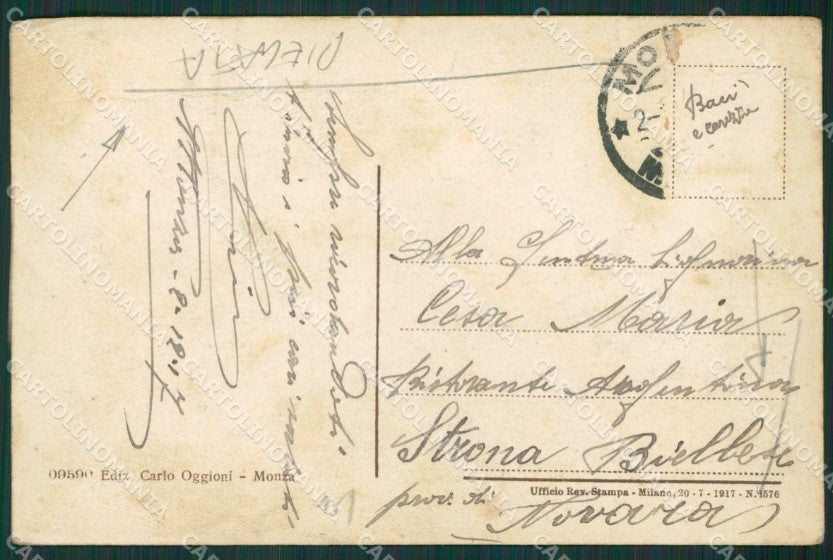 Milano Monza Villa Reale Savoia PIEGATA cartolina KV5904 – retro