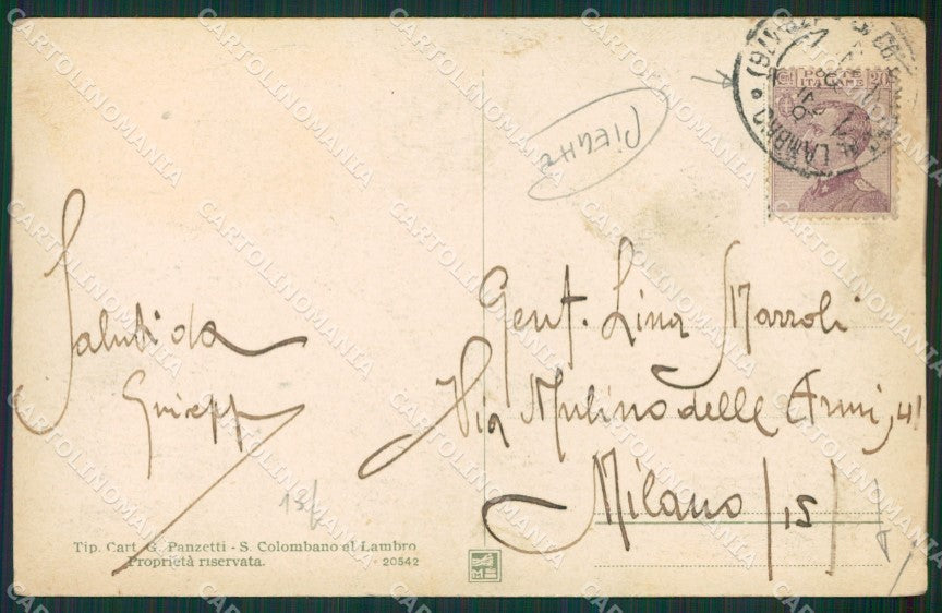 Milano San Colombano al Lambro PIEGHE cartolina KV5906 – retro